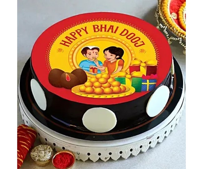 Happy Bhai Dooj Chocolate Cake- Half Kg