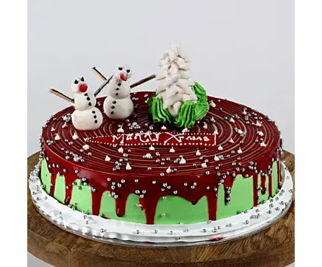 Christmas Snowman Chocolate Cake