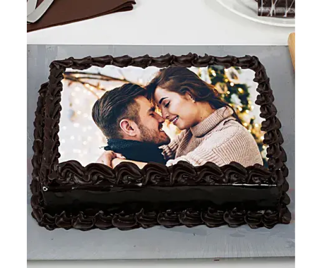 Decorated Chocolate Photo Cake