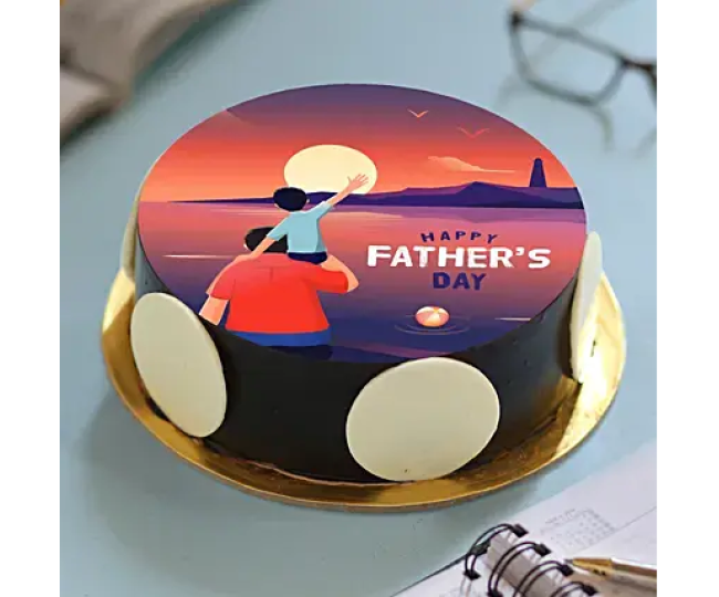 Happy Father's Day Chocolate Photo Cake