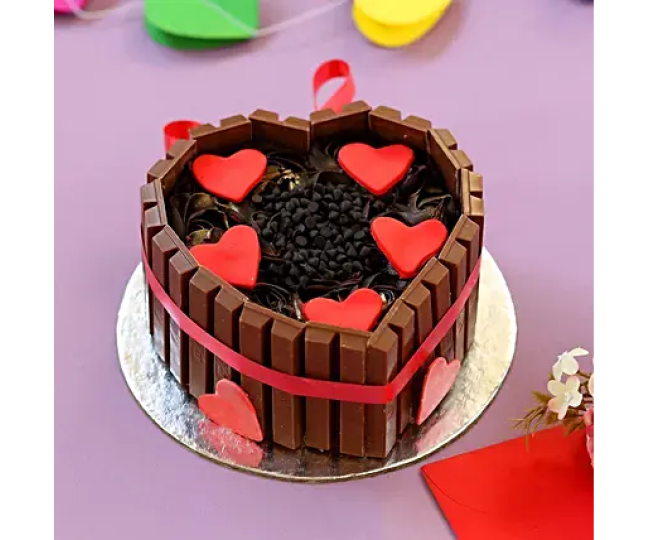 Heart Shaped KitKat Cake