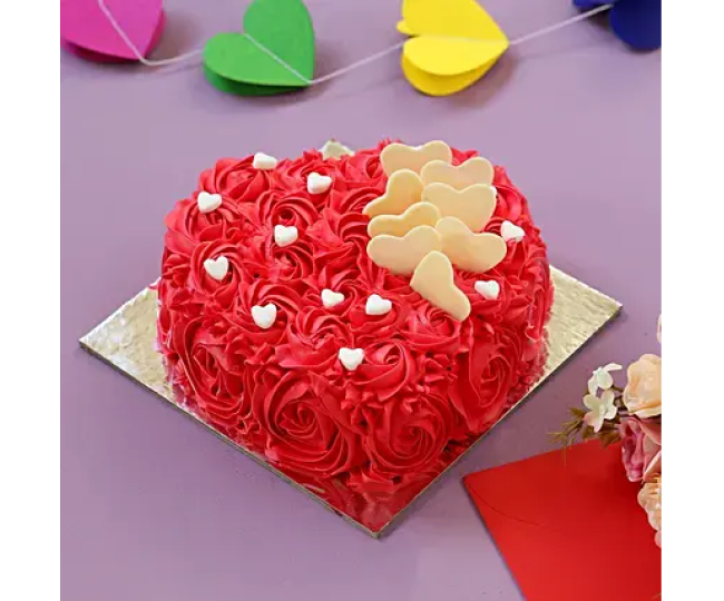 Heart Shaped Love Chocolate Cake