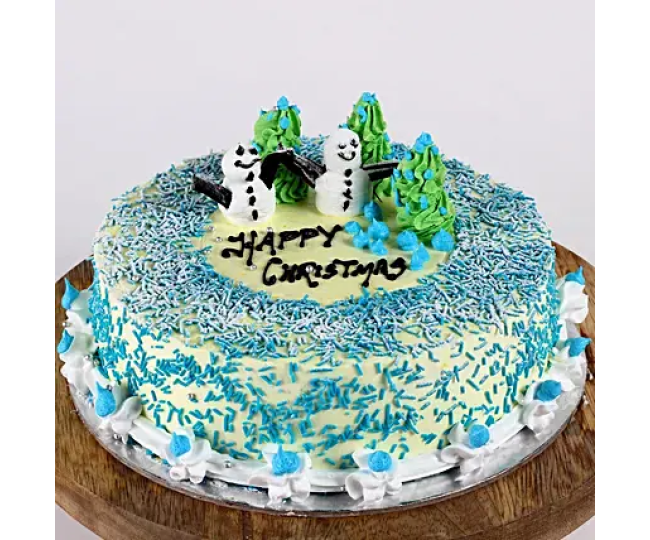 Snowman Xmas Tree Chocolate Cake