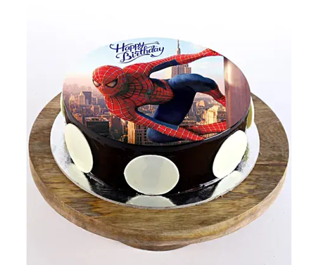 Spiderman Chocolate Photo Cake