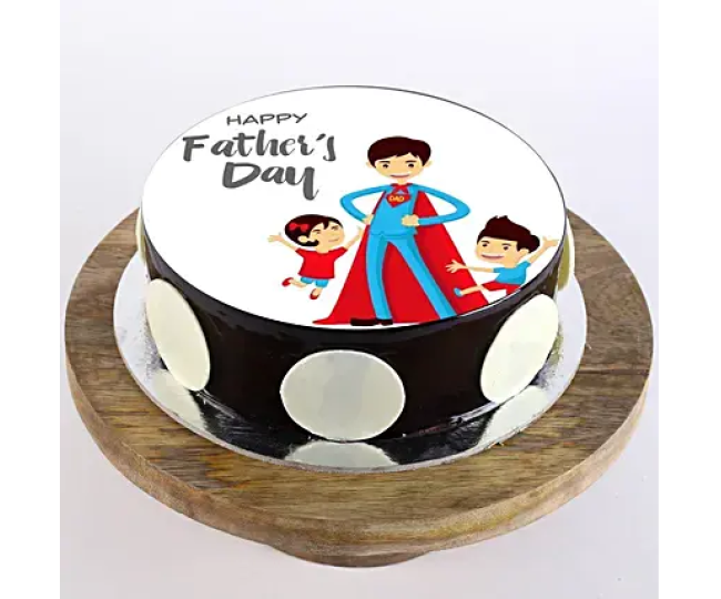 Superman Dad Photo Cake Chocolate