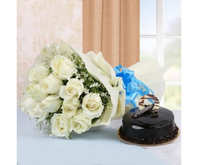 Truffle With White Roses