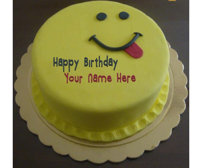 Silly smiley birthday cake name 1 kg