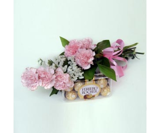Sweet Memories - Pink Carnations and Ferrero Rocher
