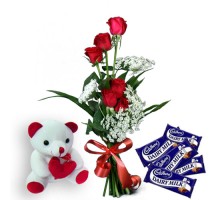 Divine Love - Red Roses With Teddy